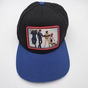 Cowboy Bebop Anime Snapback Hat Spike Faye Ein Black Blue Graphic Underbill